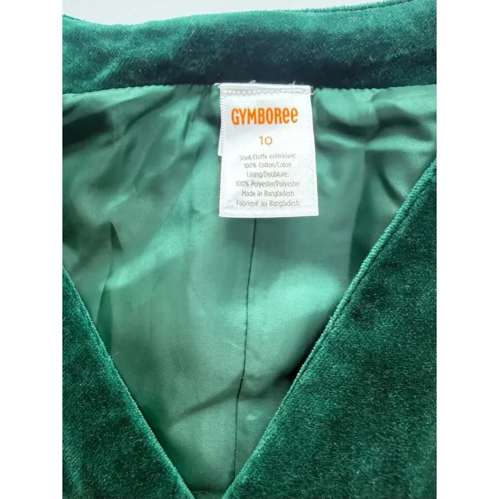 Gymboree Boys Green Velvet Vest Size 10 Holiday Christmas